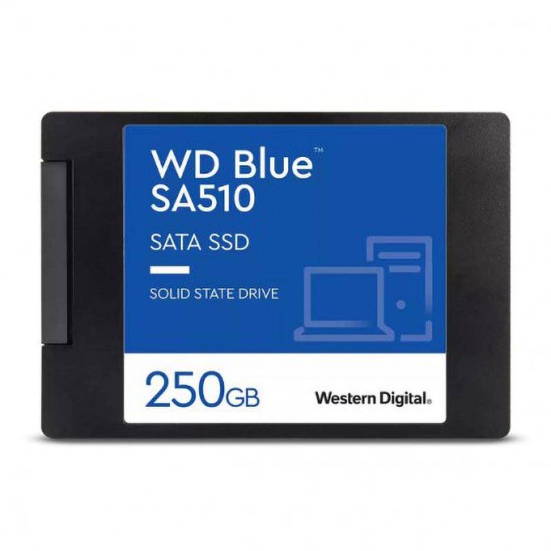 Ổ cứng SSD WD Blue SA510 SATA SSD 250GB / 2.5" 7mm / SATA III / Read up to 555MB/s - Write up to 440MB/s - Up to 80K/78K IOPS (màu xanh Blue) WDS250G3B0A
