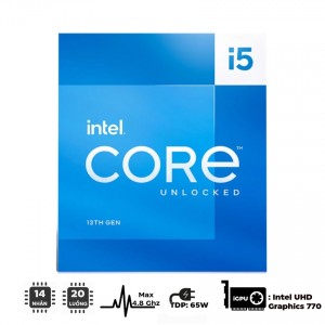 CPU Intel i5-13500 Box công ty (Intel LGA1700 - 14 Core - 20 Thread - Base 2.5Ghz - Turbo 4.8Ghz - Cache 24MB)