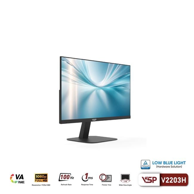 Màn Hình Máy Tính VSP V2203H | 21.5 inch, Full HD, VA, 1ms, 100Hz, TUV bảo vệ mắt