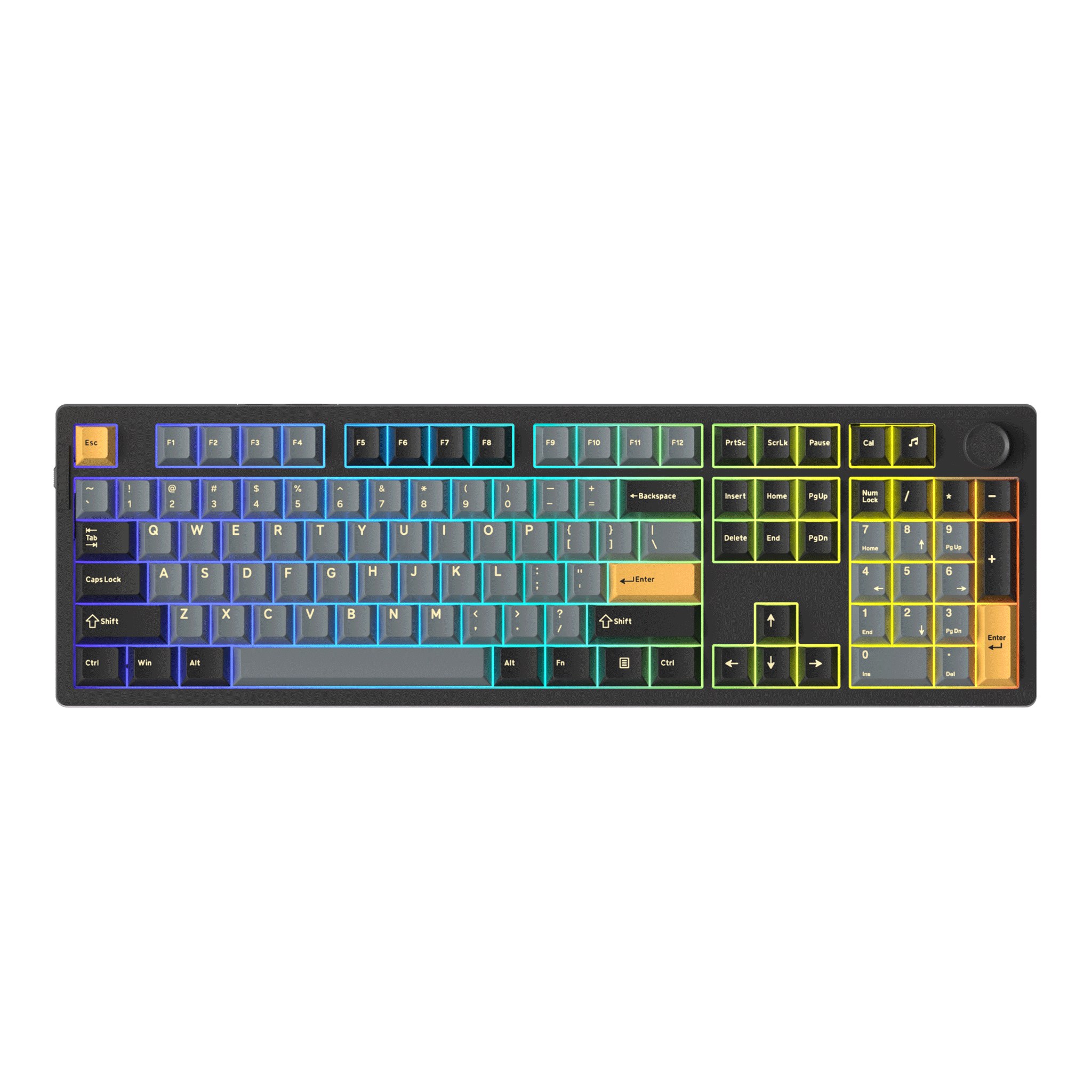 Bàn phím cơ Dare-U EK106 Pro Black - Golden | Wireless Triple Mode, Gasket Mount, RGB, Cloud (Linear) Switch