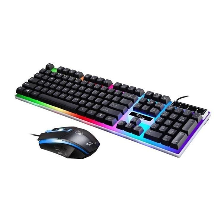 Combo phím chuột giả cơ G21 chuyên game | Đen, Led Rainbow