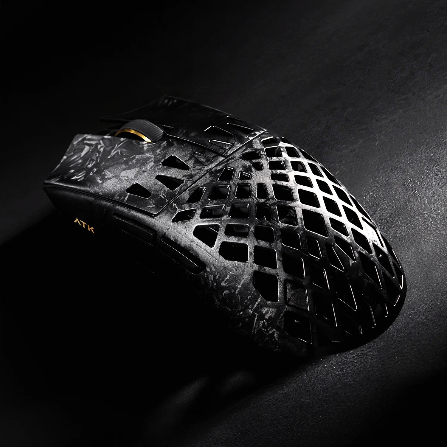 Chuột Gaming Không Dây ATK Blazing Sky Ghost Extreme Hollow Carbon Fiber | 2 Mode, Đen