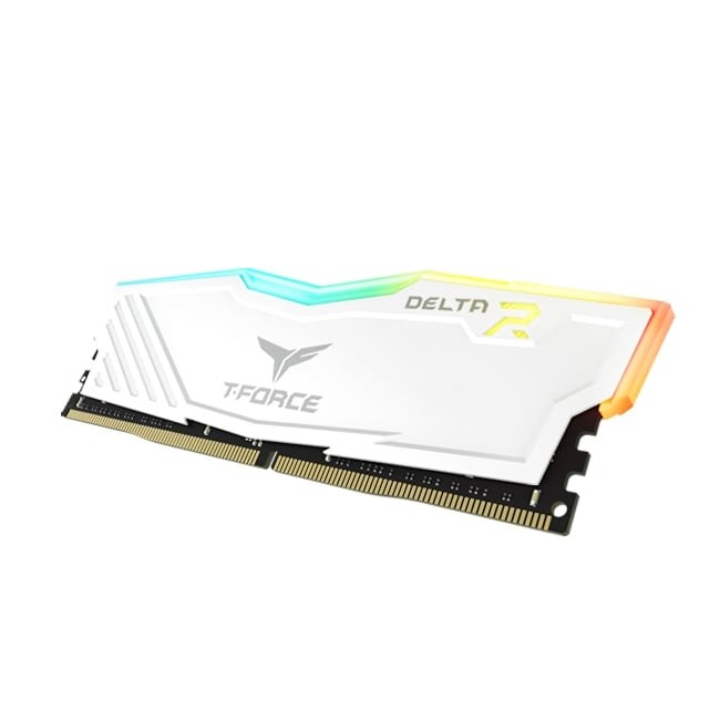 [Cũ] RAM 4 8G bus 3000 TeamT Trắng-Force Delta RGB Led - Tản Nhiệt | BH 3T STAR