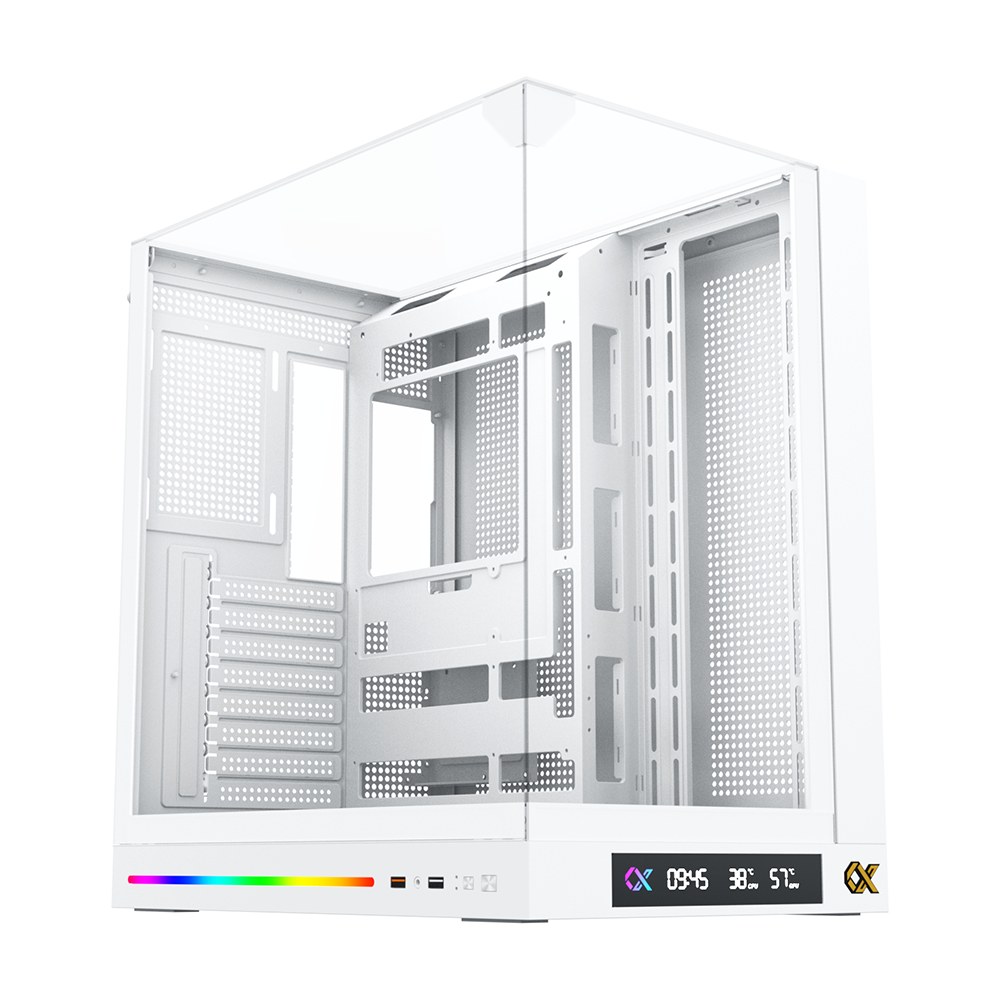 Thùng máy Xigmatek Ocean II Digital ATX Arctic (EN90717) | Không kèm Fan, Trắng