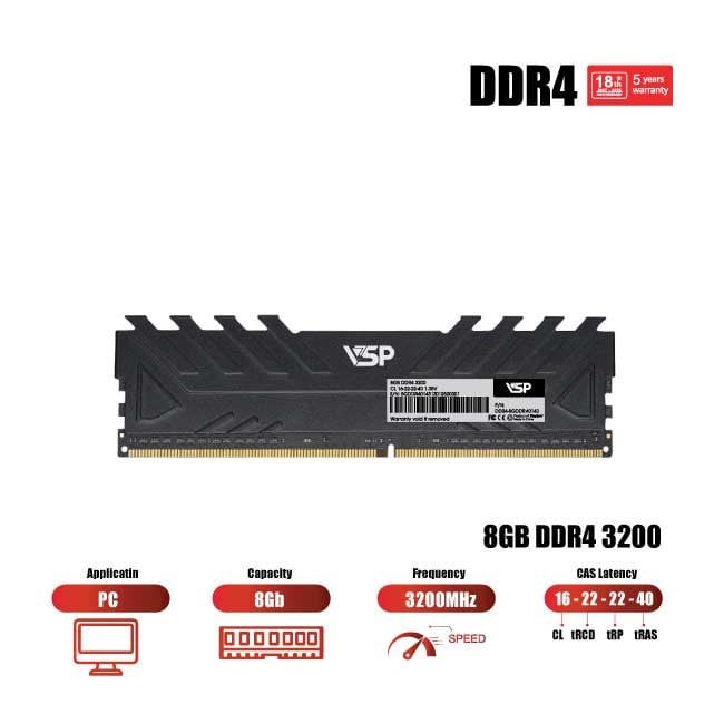 [Cũ] RAM 4 VSP 8G Bus 3200 TẢN NHIỆT | BH 3T STAR