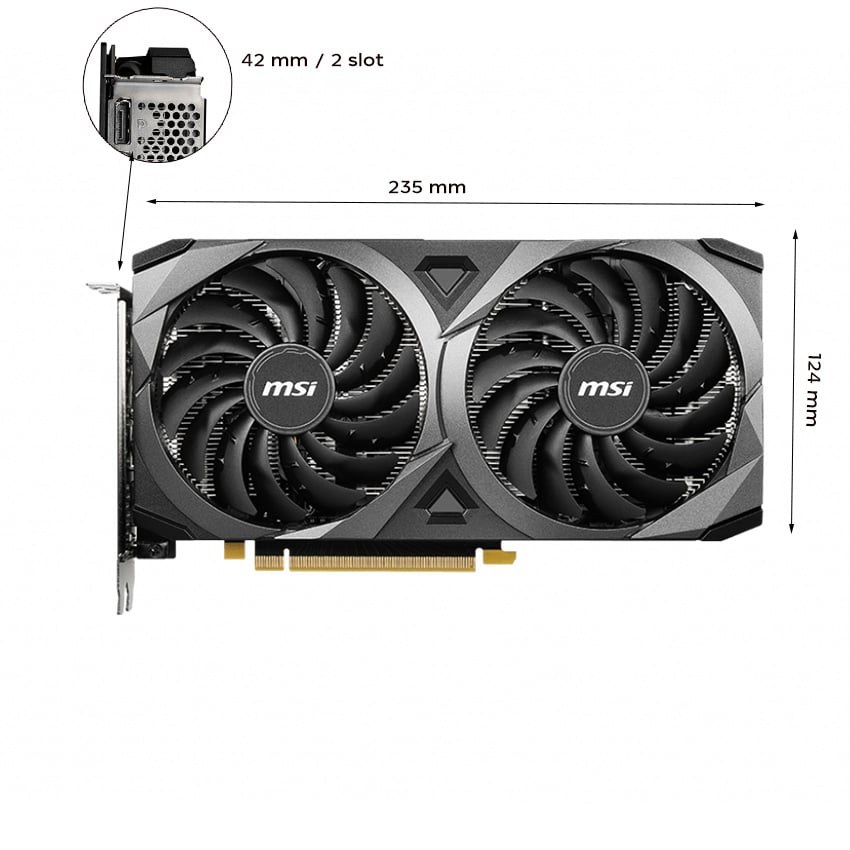 [Cũ] Card màn hình MSI GeForce RTX3050 Ventus 2X OC 8G 2 Fan | BH 3T STAR