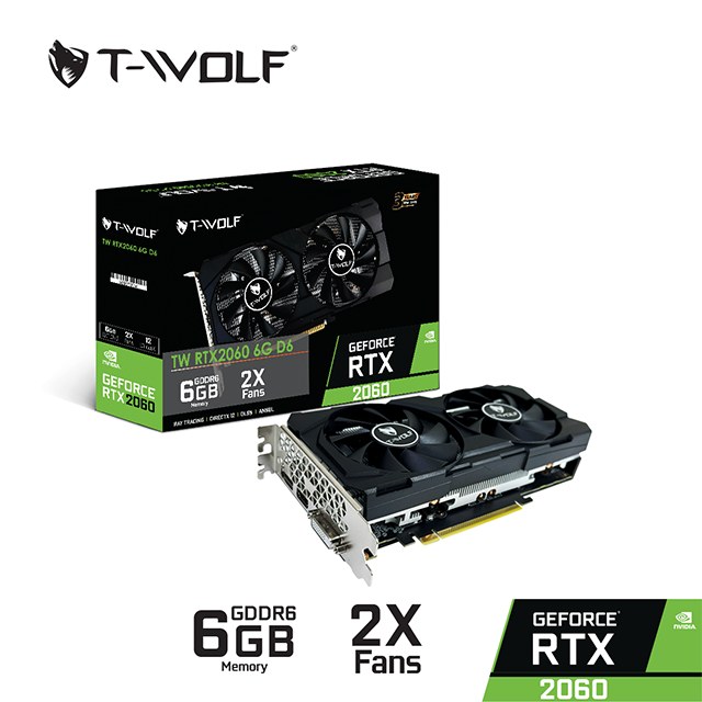 [Cũ] Card Màn hình T-Wolf Rtx2060 6G Ddr6 2 Fan | BH 3T Star