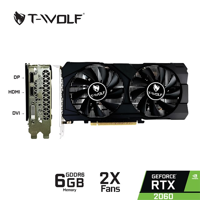 [Cũ] Card Màn hình T-Wolf Rtx2060 6G Ddr6 2 Fan | BH 3T Star