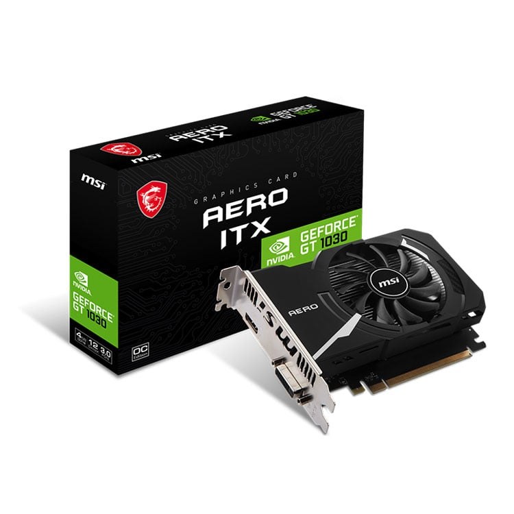 Card màn hình MSI GT 1030 AERO ITX 4GD4 OC (4GD4, 64-bit, DVI+HDMI)