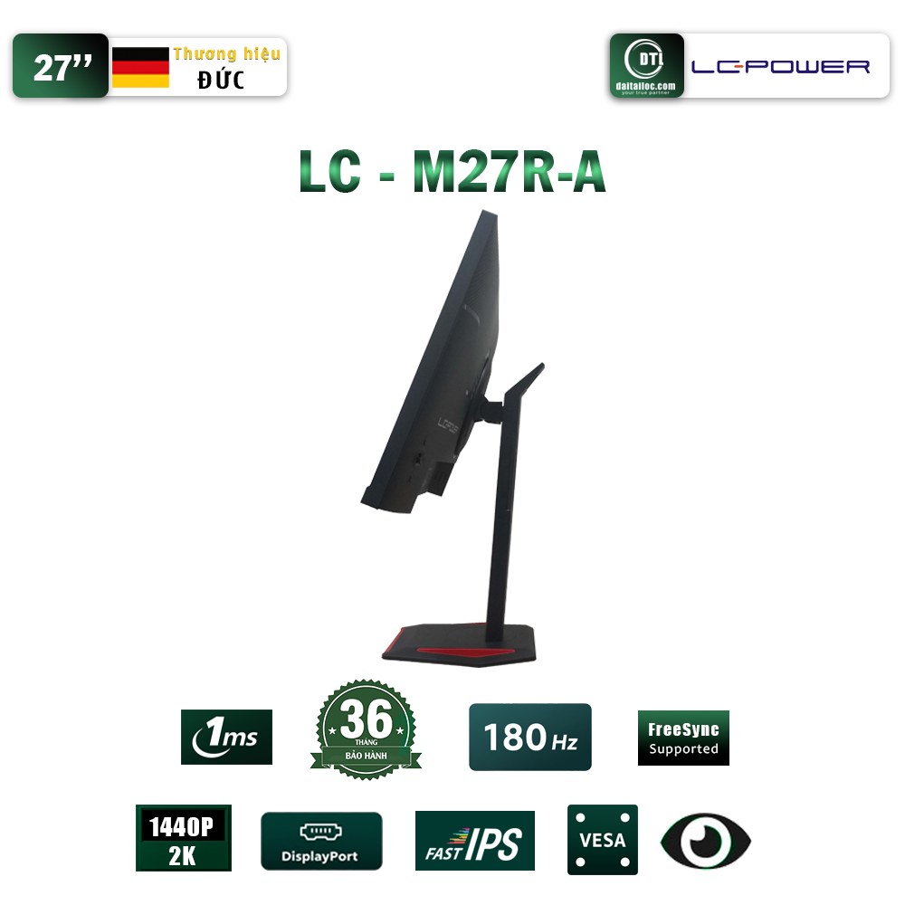Màn hình Gaming LC-POWER LC-M27R-A | 27 inch, 2K/QHD, 180Hz, IPS, 1ms