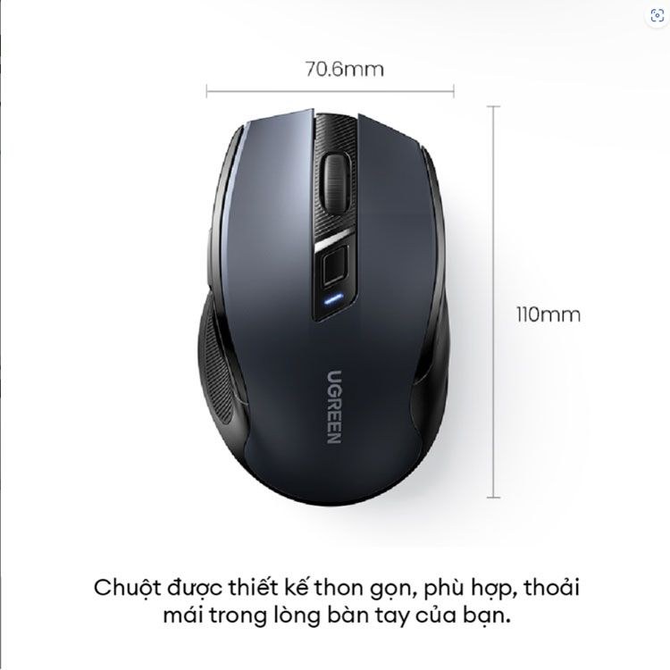 Chuột không dây Ergonomic 15063 Black (Receiver)