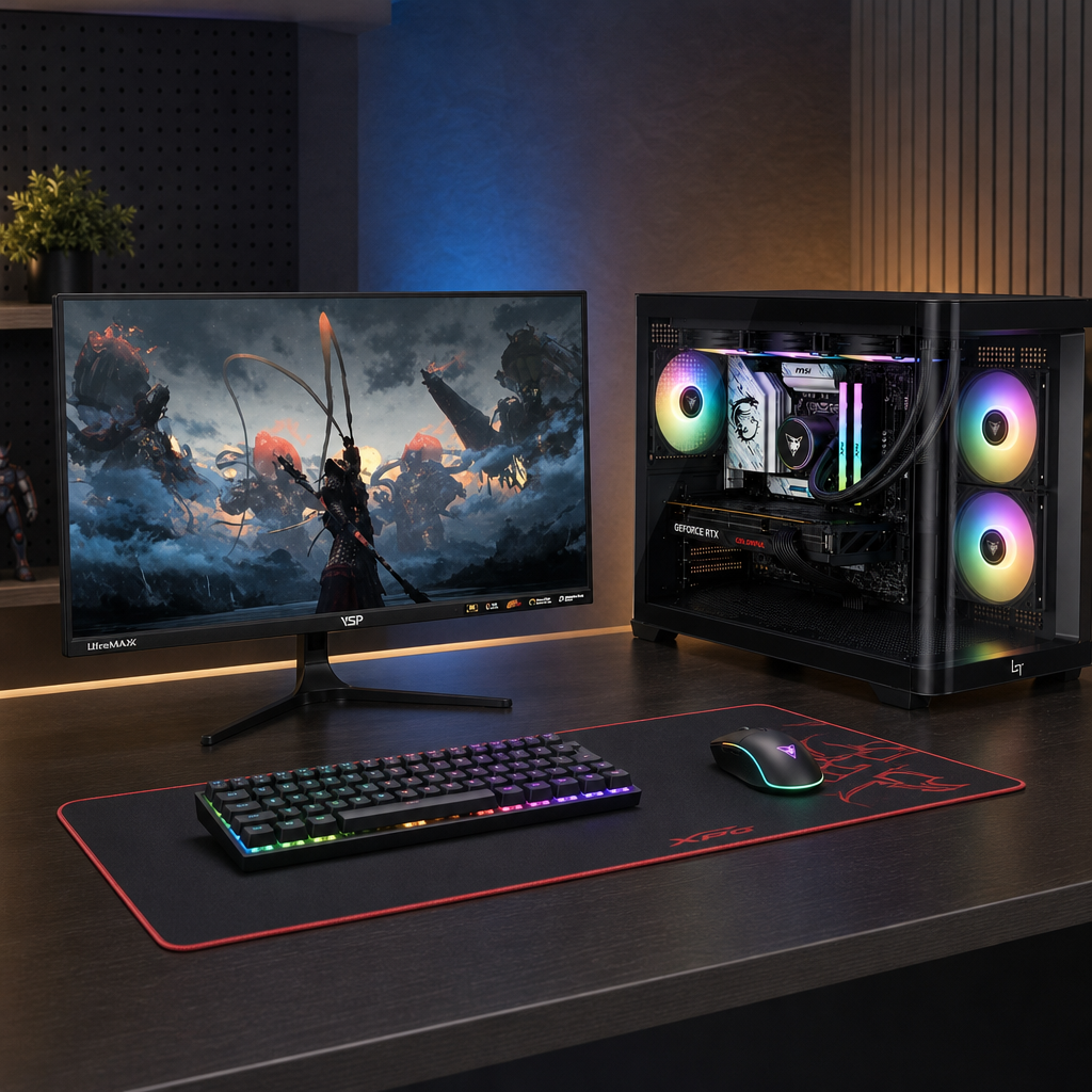 Bộ PC Gaming i5-14400F RTX 5060 8GB GDDR7 kèm màn hình VSP 27 inch 2K IPS 100Hz