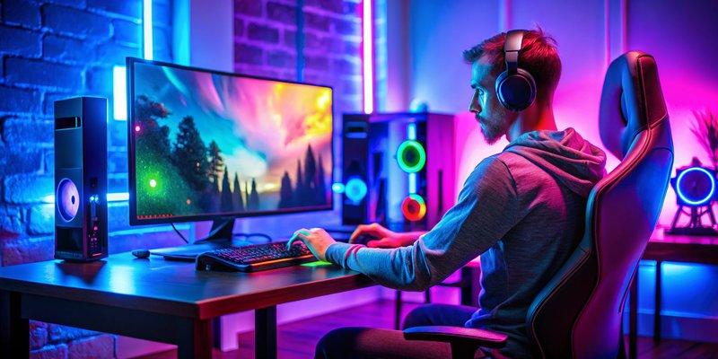 Người chơi trải nghiệm trên dàn PC Gaming B760M I5 12400F 16GB 1660 Super với đèn RGB.