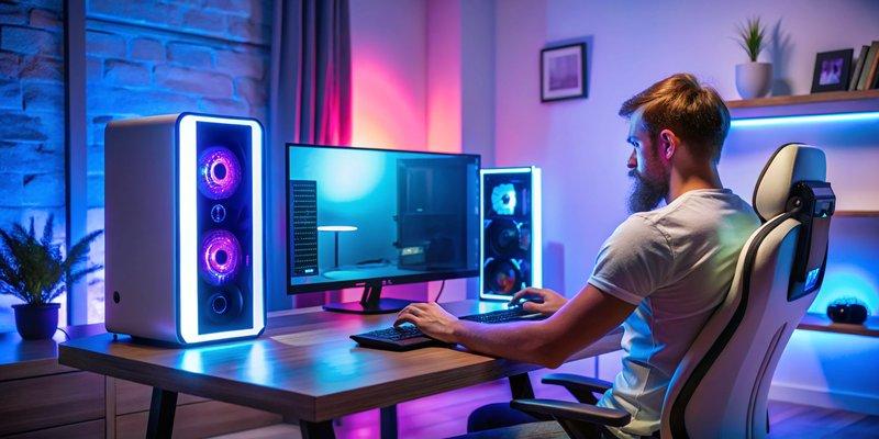Game thủ trải nghiệm trên bộ PC gaming full trắng B760M I5 13400F 16GB RTX 5060 với đèn RGB