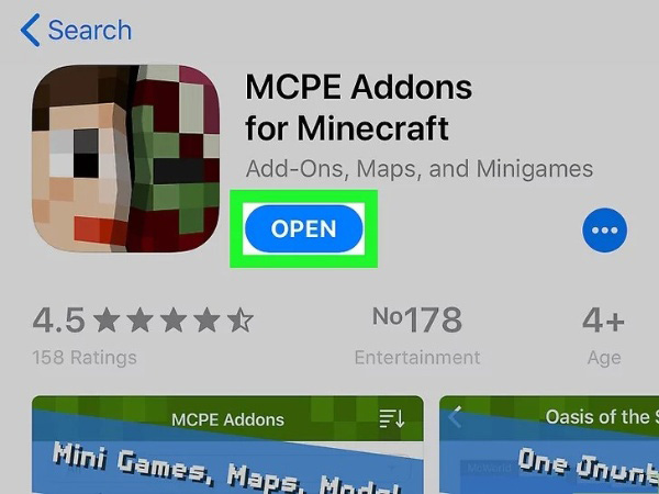 Tìm kiếm Addon for Minecraft và cài đặt