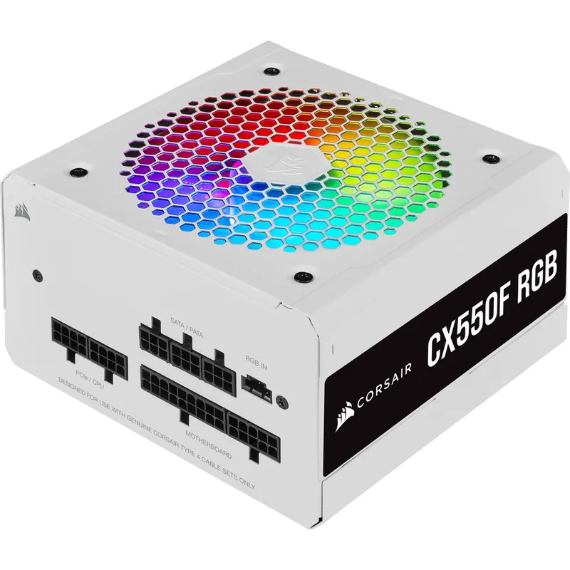Nguồn Máy Tính Corsair 550W Bronze 80 Plus Full Modular Rgb Trắng CX550F