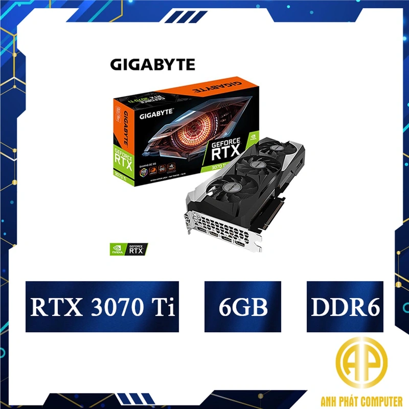 Card màn hình cũ GIGABYTE RTX 3070Ti Gaming OC 8GB GDDR6X 3 Fan