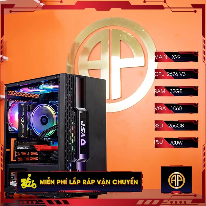  PC chuyên Treo Giả Lập  X99 XEON 2676V3 32GB GTX 1060 