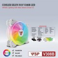 Fan VSP V308B LED RGB Trắng