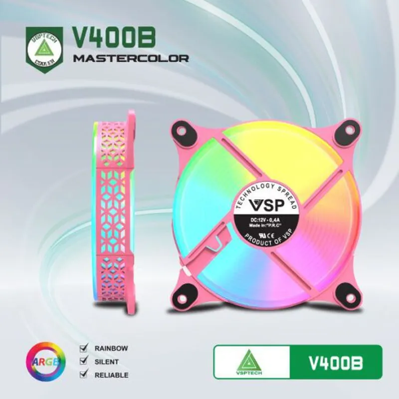 Fan VSP V400B LED ARGB (Đen, Trắng, Hồng, Xanh)