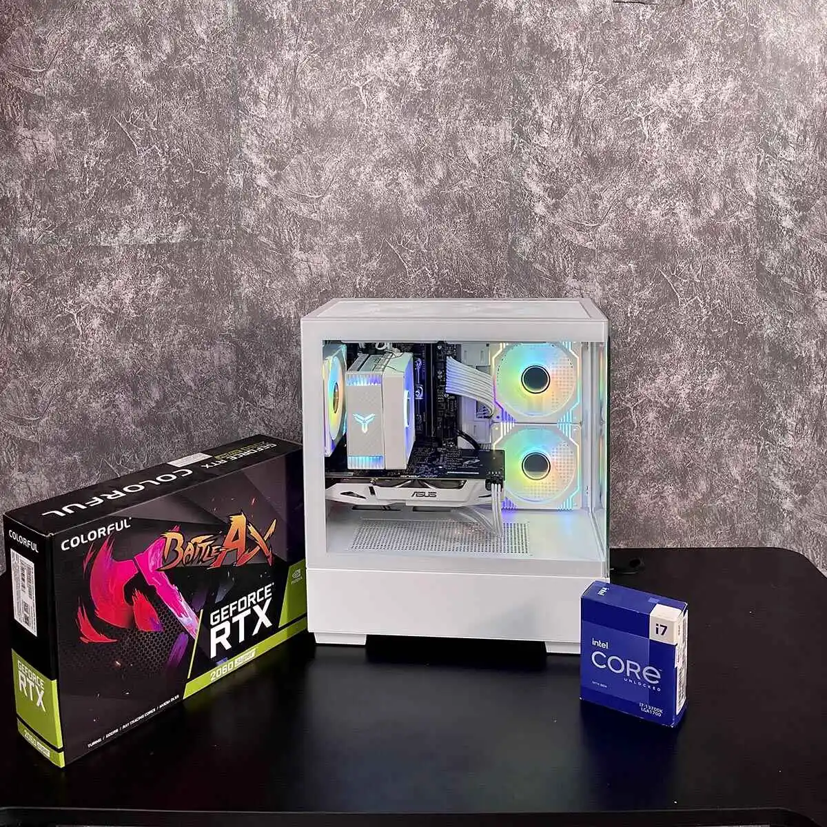  Dàn Pc Gaming Full Trắng Z590M I5 11400F 16GB RTX 3050  Kèm Màn Hình 24inch 100Hz 