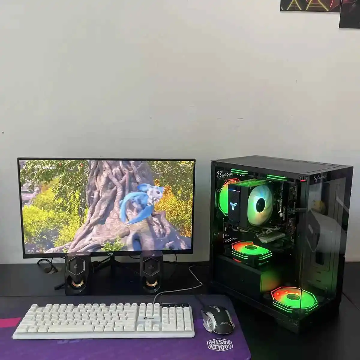  Dàn Pc Gaming Full Đen H510M I3 10105F 16GB RTX 3050  Kèm Màn Hình 24inch 100Hz 