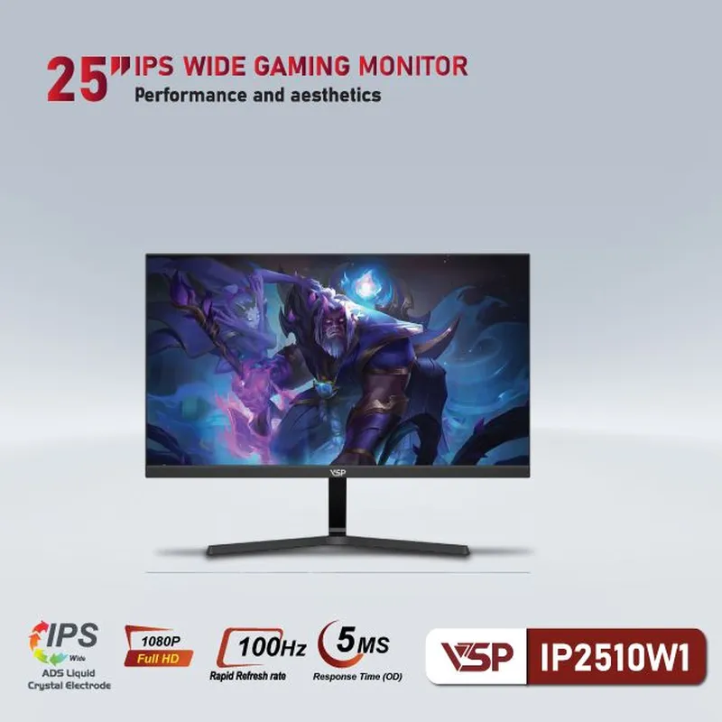 Màn hình máy tính VSP IP2510W1 | 24.5 inch, Full HD, IPS, 100Hz, 5ms, phẳng