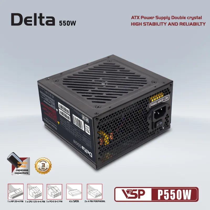 Nguồn Máy Tính VSP Delta P550W | 550W, ATX