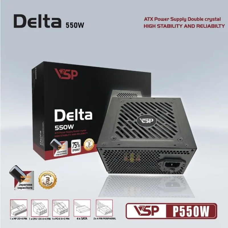 Nguồn Máy Tính VSP Delta P550W | 550W, ATX