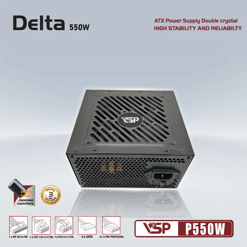 Nguồn Máy Tính VSP Delta P550W | 550W, ATX