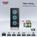 Vỏ Case VSP "Grille visual" V3 (ATX, Đen, Kèm 3 Fan)