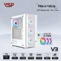 Vỏ Case VSP "Grille visual" V3 (ATX, Trắng, Kèm 3 Fan)