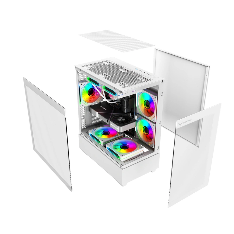 Vỏ Case Centaur Timber Trơn (Micro-ATX, Trắng, Chưa Gồm Fan)