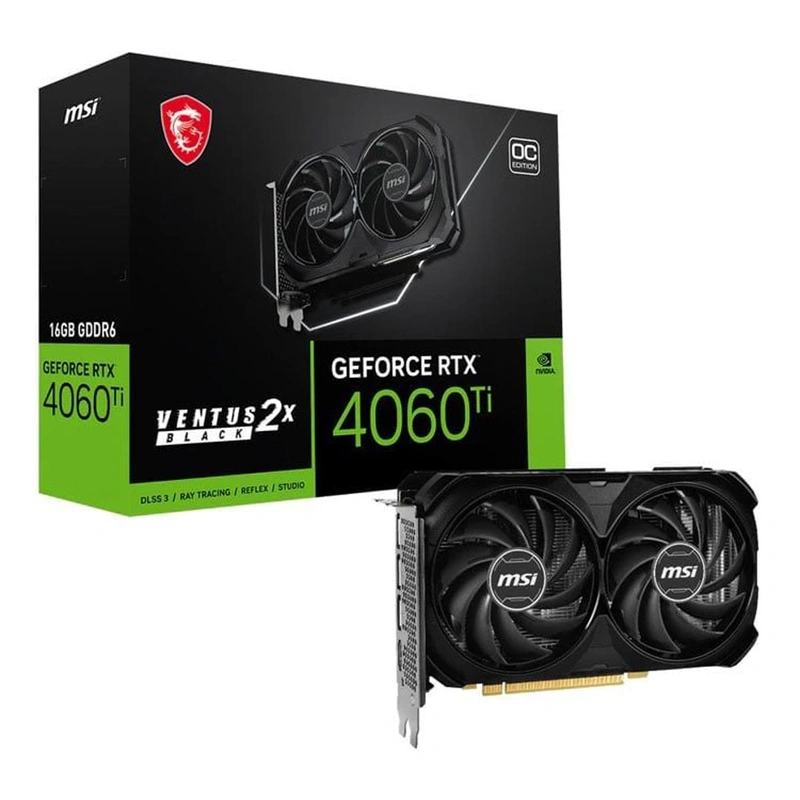 Card màn hình MSI RTX 4060 Ti VENTUS 2X BLACK 16G OC