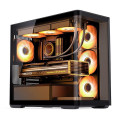 Vỏ case Jonsbo D300 - Black | Micro-ATX, kính cong