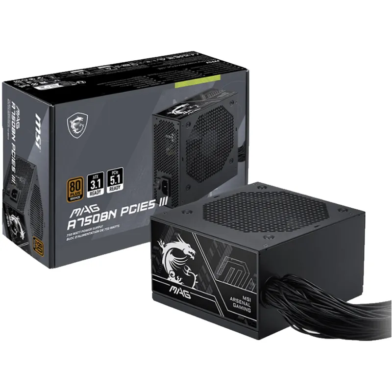 Nguồn Máy Tính MSI MAG A750BN | 750W, 80 Plus Bronze