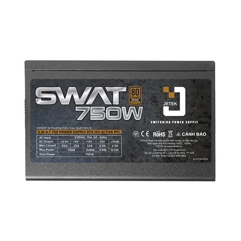 Nguồn Máy Tính cũ Jetek 750W Bronze 80 Plus Swat Đen SAT 750