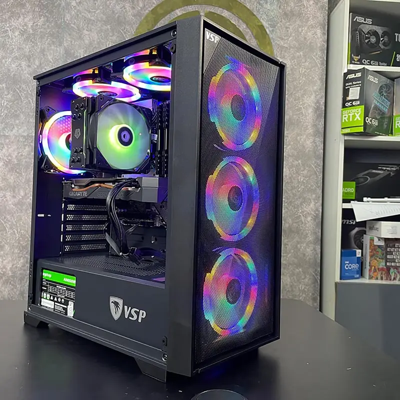 PC AMD Đen B550M R7 5700X3D 16GB Rx 6700 Xt 