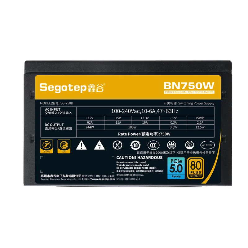 Nguồn Máy Tính Segotep BN750W 80 Plus Bronze PCIE 5 (SG-750B)