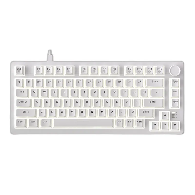 Bàn phím cơ DareU EK75 White | 2 sides RGB strip, Type-C, Dream (Linear) Switch