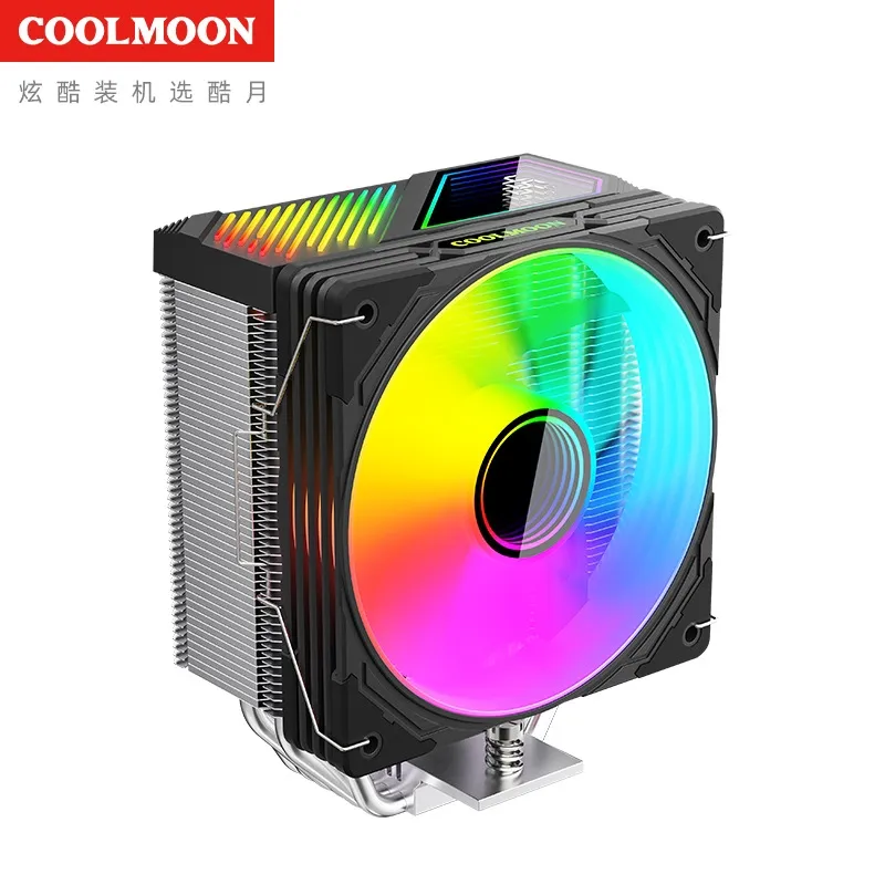 Tản nhiệt khí CPU CoolMoon GT600 ARGB - Black (Hiển thị nhiệt độ)