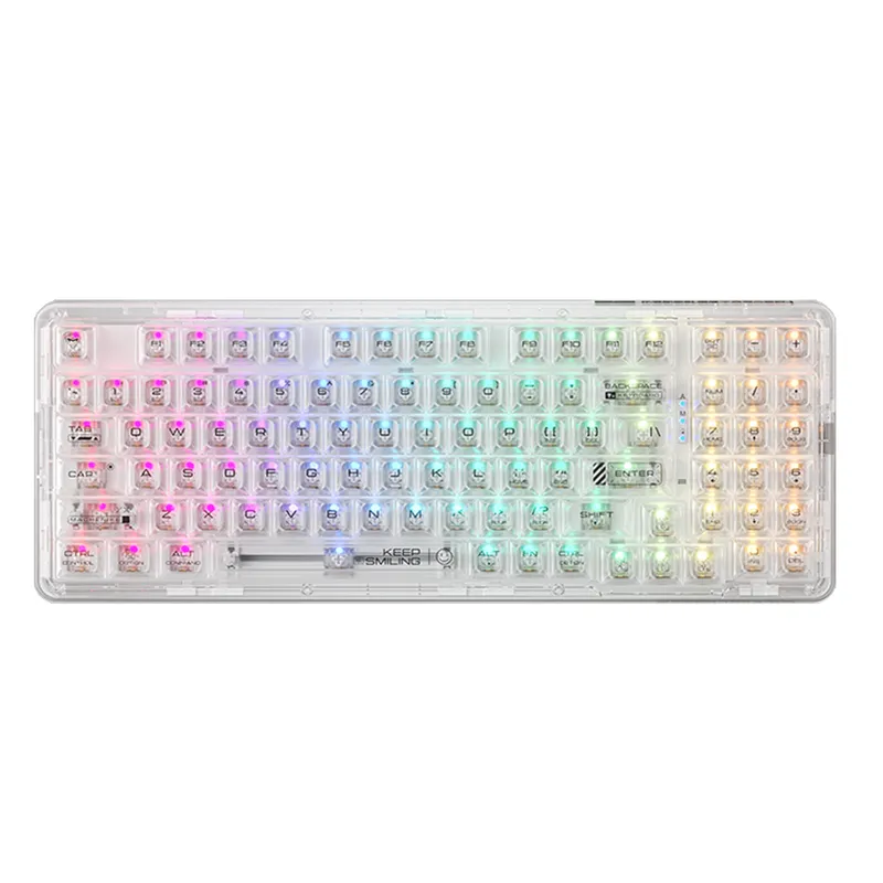 Bàn phím cơ K500F-B94W Tri-Mode RGB White Wireless GR Crystal Switch