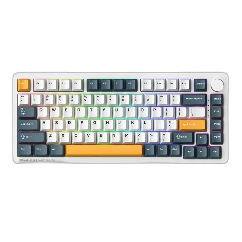 Bàn phím cơ K600 B82W Wireless Tri-mode RGB White-Blue GR Silver Switch