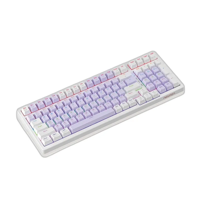 Bàn phím cơ Gaming Newmen GM328 - Purple White | Blue Switch