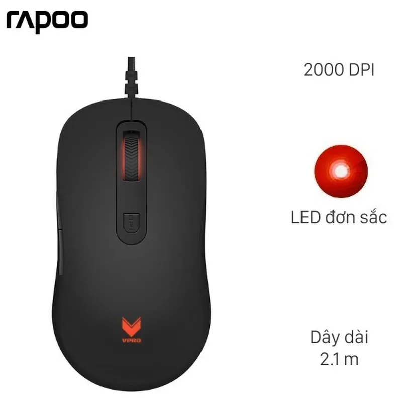Chuột Gaming V16 Pro Đen LED 2000 DPI