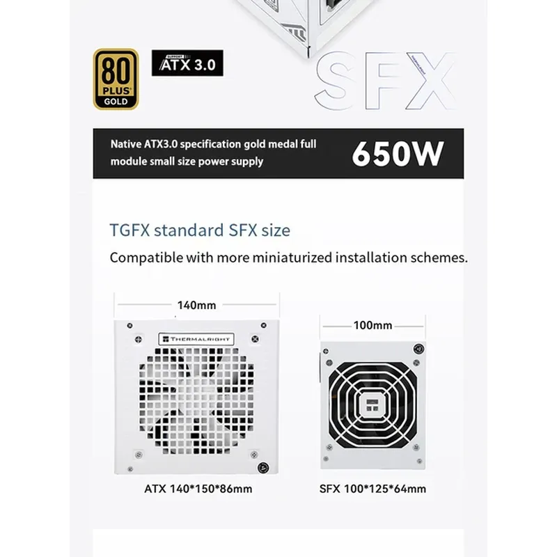 Nguồn Máy Tính Thermalright SFX TGFX 750W - White | Full Module, 80 Plus Gold, ATX 3.0, PCIe 5.0
