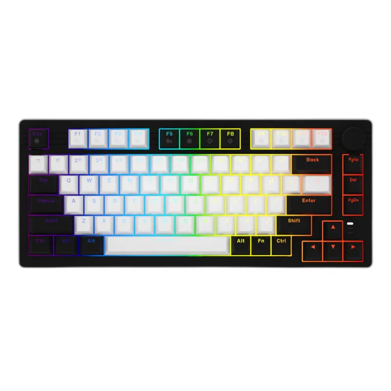 Bàn phím cơ DareU EK75 White - Black | 2 sides RGB strip, Type-C, Firefly (Tactile) Switch