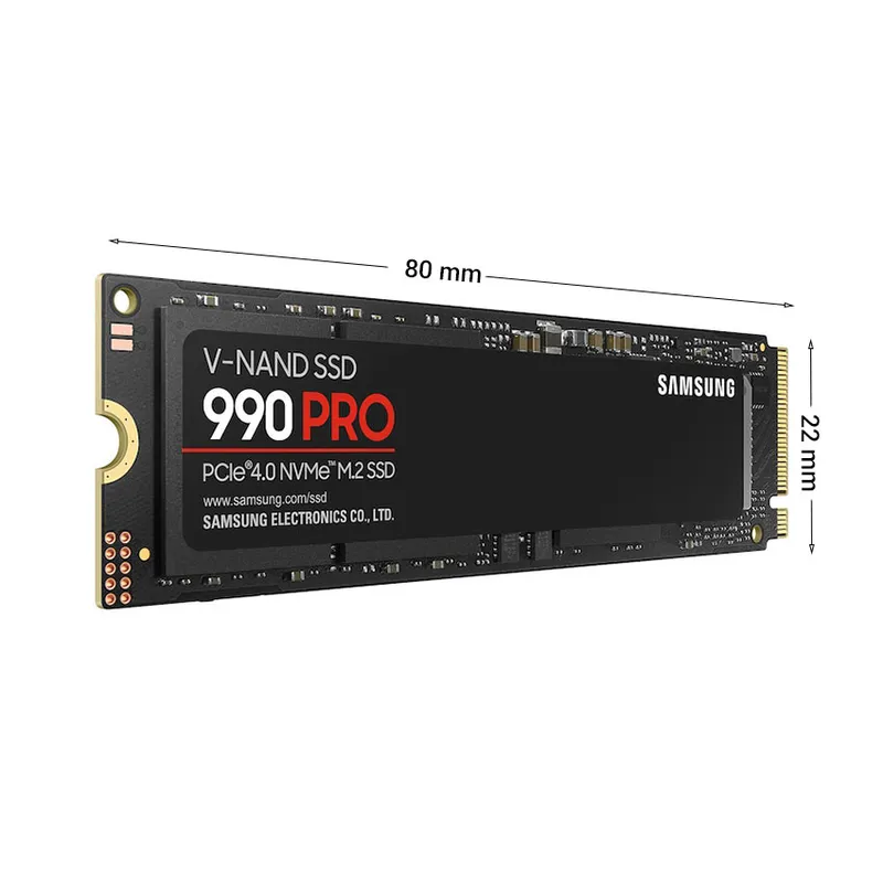 Ổ cứng SSD SamSung 990 PRO 2TB M.2 NVMe / PCIe Gen 4.0 x4/ MLC NAND / Read up to 7450MB/s - Write up to 6900MB/s / Up to 1200K/1550K IOPS / 600TBW MZ-V9P2T0BW