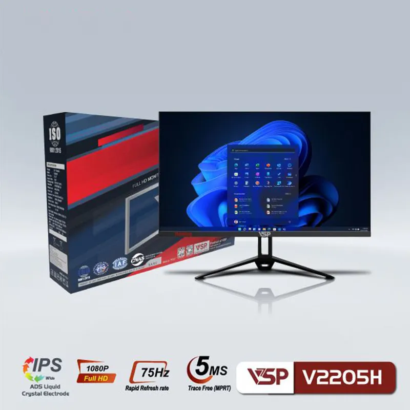 Màn Hình Máy Tính VSP V2205H (21.45 inch/FHD/IPS/75Hz/5Ms/Black)