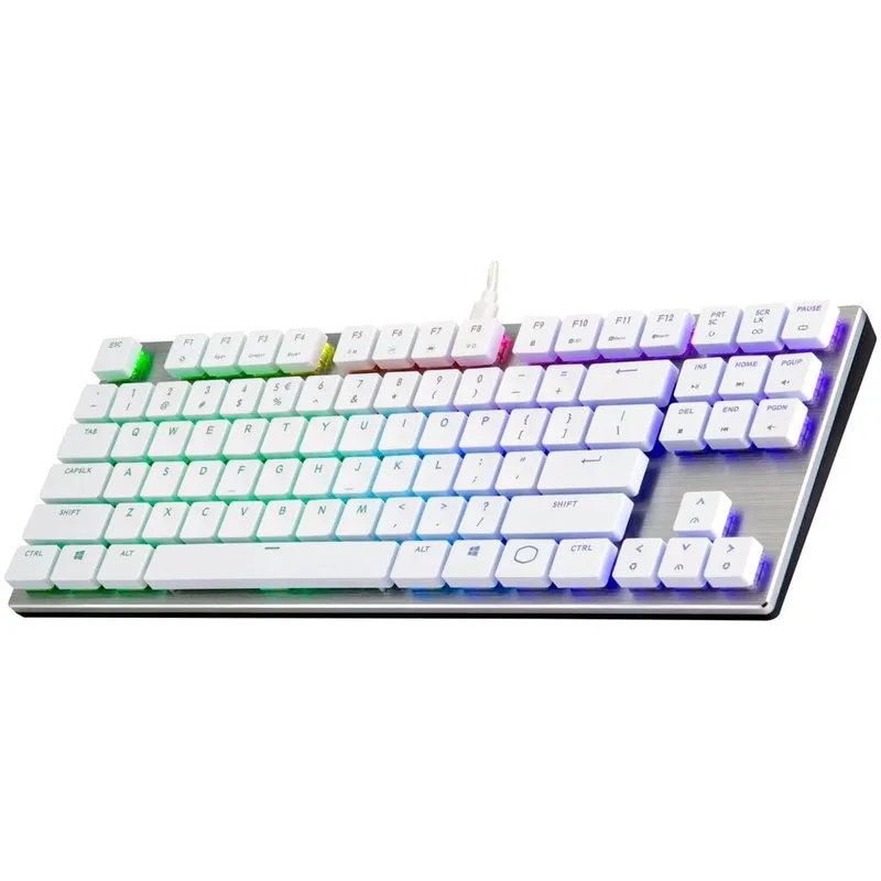 Bàn Phím Cơ Cooler Master SK630 MX Cherry Low Profile Red Switch RGB TKL White Limited Edition (Trắng) SK-630-SKLR1-US